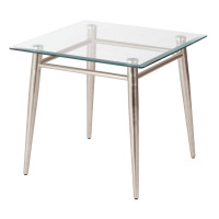 OSP Home Furnishings MG0922S-NB Brooklyn Glass Square Top End Table